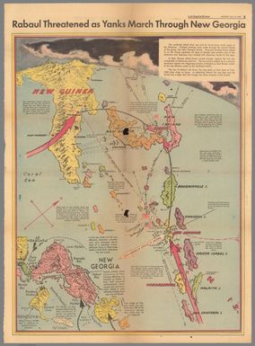 Rabaul threatened as Yanks March through New Georgia. Los Angeles Times Monday July 12, 1943.