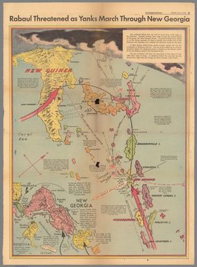 Rabaul threatened as Yanks March through New Georgia. Los Angeles Times Monday July 12, 1943.