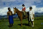 Australian farmer manager and child, Goroka, 1957