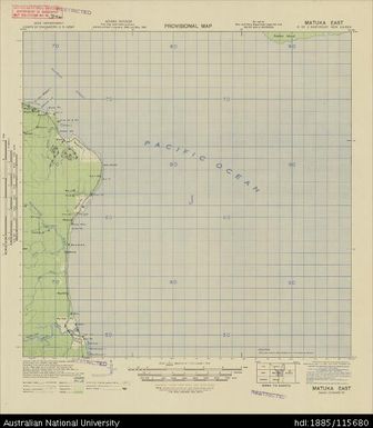 Papua New Guinea, Northeast New Guinea, Matuka East, Provisional map, Sheet B55/2, 1943, 1:63 360