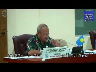 The Senate, Palau National Congress | 15th Day of 9th Regular Session