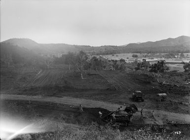 Works Services men preparing the ground for the 4th General Hospital at Dumbea, New Caledonia, during World War II