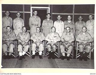 LAE AREA, NEW GUINEA, 1945-06-28. DURING HIS TOUR OF INSPECTION OF AUSTRALIAN TROOPS IN THE LAE AREA, HIS ROYAL HIGHNESS, THE DUKE OF GLOUCESTER, GOVERNOR-GENERAL OF AUSTRALIA (1) VISITED FIRST ..