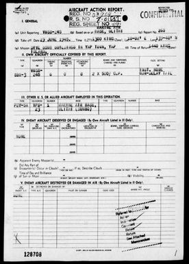 VMSB-245 - ACA Rep #260-Bombing & strafing targets in the Yap area, Carolines on 6/29/45