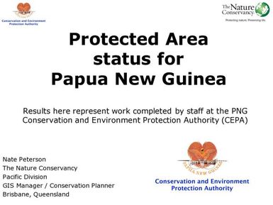 Protected area status for Papua New Guinea.