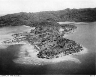 TULAGI, SOLOMON ISLANDS. 09-32. AERIAL VIEW FACING NORTH WEST. (NAVAL HISTORICAL COLLECTION)