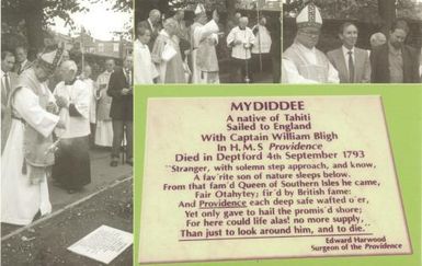 Memorial stone to Mydiddee (Maititi), 1998