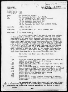 USS HELM - Report of Bombardment of Orote Peninsula, Guam Island (Marianas) Operation
