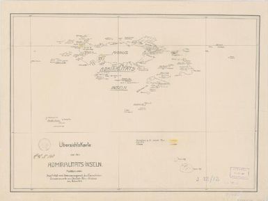 Übersichtskarte von den Admiralitäts-Inseln / angefertigt vom Vermessungsamt des Kaiserlichen Gouvernements von Deutsch-Neu-Guinea im Jahre 1913