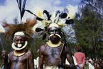 Tribesmen of Kup areas dressed for ceremonial dance, Jul 1964