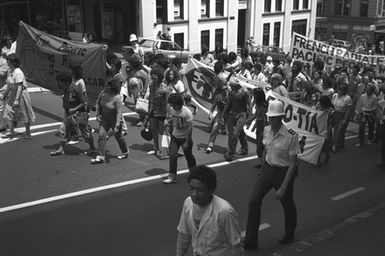 Pacific Peace Hui marches to French Consulate in Princes Street, Auckland
