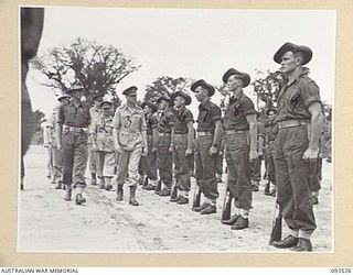 TOROKINA, BOUGAINVILLE. 1945-07-03. HIS ROYAL HIGHNESS, THE DUKE OF GLOUCESTER, GOVERNOR-GENERAL OF AUSTRALIA (3), ACCOMPANIED BY MAJOR A.N. LAWSON, 61 INFANTRY BATTALION, 7 INFANTRY BRIGADE (1), ..