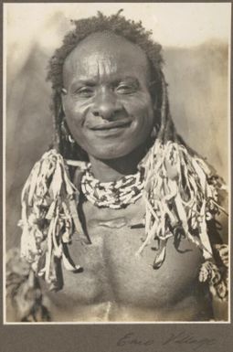 Emo village [man with bead and fibre hair decoration] Frank Hurley