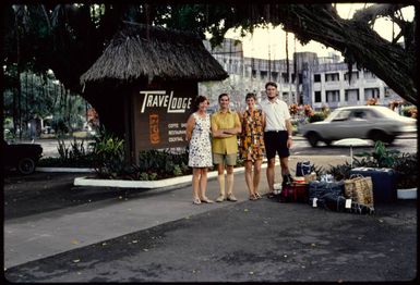 Outside the Travelodge, Fiji, 1971