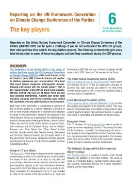 Reporting on the UN Framework Convention on Climate Change Conference of the Parties - The Key Players : Pacific Media Mana Kit Factsheet 6