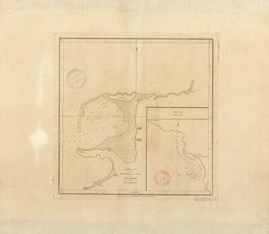 Puerto de Apra on the island Guahan vulgo Guam / by Antonio Rodrigues, 1733 from a spanish ms ; publ. by A. Dalrymple ; W. Harrison fc.