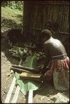 Woman working with leaves