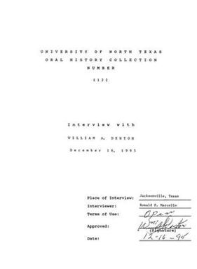 Oral History Interview with William A. Denton, December 16, 1995