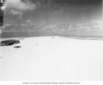 Bikini Island beach showing Aomoen Island in the distance, summer 1947