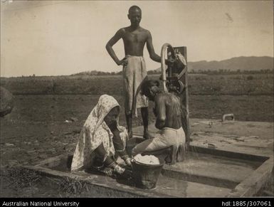 Indian people at the communal pump