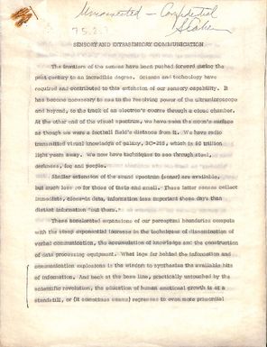 Sensory and extrasensory communication