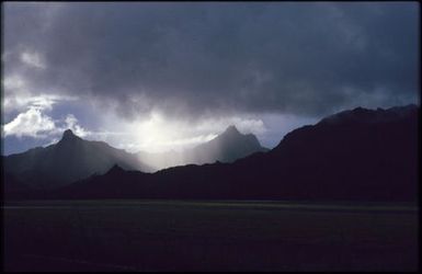 Landscape of volcanic peaks, Rarotonga