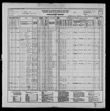 1940 Census Population Schedules - Hawaii - Honolulu County - ED 2-67