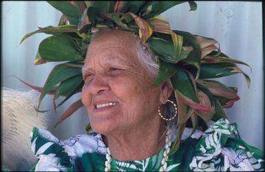 Portrait of woman with wreath