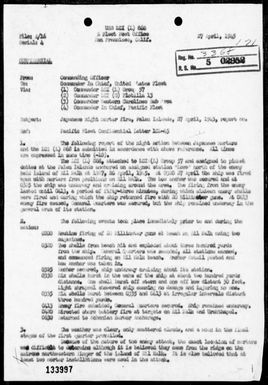 LCI(L)-868 - Rep of action North of Eil Malk Island, Palau Islands, 4/27/45