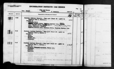 1940 Census Enumeration District Descriptions - Hawaii - Honolulu County - ED 2-40, ED 2-41, ED 2-42
