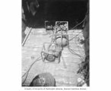 Air compressing gear and air tank used for diving, Bikini Atoll, summer 1947