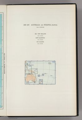 (Map Title Page) 236-237. Australia, Oceania, Political. 238. New Zealand, New Caledonia, Fiji.