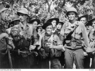 NEW GUINEA. 15 FEBRUARY 1944. THE MEETING OF AUSTRALIAN AND AMERICAN FORCES NEAR SAIDOR