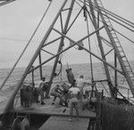 Deck work near fantail of R/V Spencer F. Baird, off Bikini Atoll