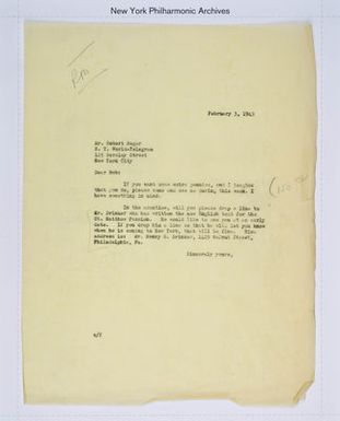 Correspondence Regarding Radio Memberships, Feb 03, 1943 - Apr 24, 1950