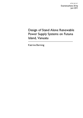 Design of Stand Alone Renewable Power Supply Systems on Futuna Island, Vanuatu