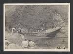 Men building suspension bridge on Wau-Labu Road, Papua New Guinea, c1943 to 1945?