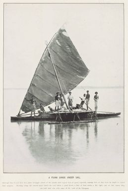 A Fijian canoe under sail
