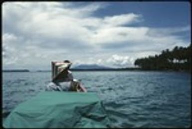 Anne Scheffler and man in a boat at sea