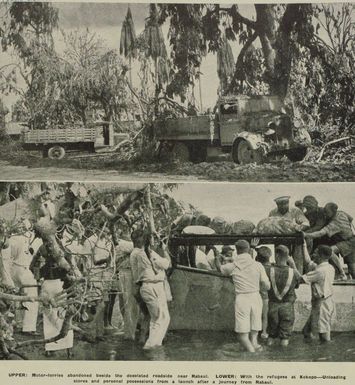 The aftermath of the volcanic explosion near Rabaul, Papua New Guinea