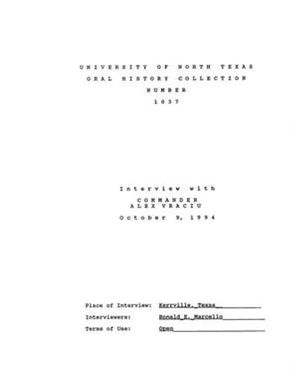 Oral History Interview with Alex Vraciu, October 9, 1994