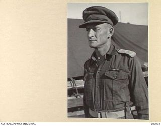 BORAM BEACH, NEW GUINEA. 1945-10-10. LIEUTENANT COLONEL C.H. NEVILLE, ADMINISTRATIVE COMMANDER, 8 INFANTRY BRIGADE