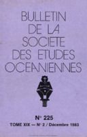 Bulletin de la Société des Études Océaniennes numéro 225