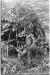 Ibaa brings leaves to cover o'oba shelter, and preparing it for what looks like taualea for beritaunga ritual