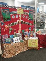 Samoan Language Week display at Shirley Library