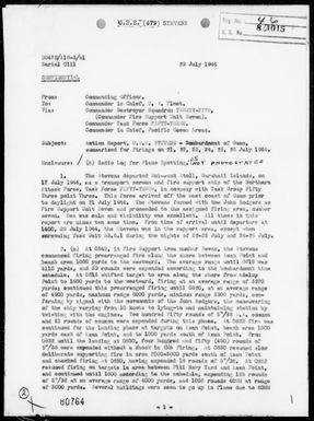 USS STEVENS - Report of Bombardments of Guam Island, Marianas During the Period 7/21-26/44