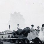 Centenary celebrations : Miss Caledonia (the parade queen) and her princesses riding on a float