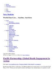 Pacific Partnership Global Heath Engagement In Action