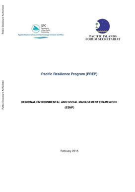 Pacific resilience program (PREP) - Regional environment and social management framework (ESMF)