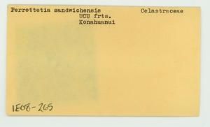 [Perrottetia sandwicensis in Hawaii, envelope IE08-265]